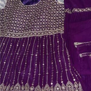 Purple Embroidered Traditional Dress